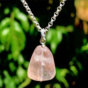 Hand Made Rose Quartz Charm Necklace
